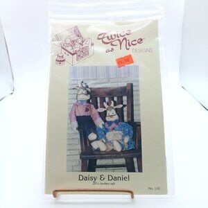 Twice As Nice Daisy & Daniel Stuffed Doll Pattern 110 Craft Sewing Kit 1989 Vint